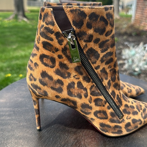 Christian Louboutin Birgikate 85 Booty ankle Boot Leopard Cheetah Size 38 NEW - Picture 2 of 11